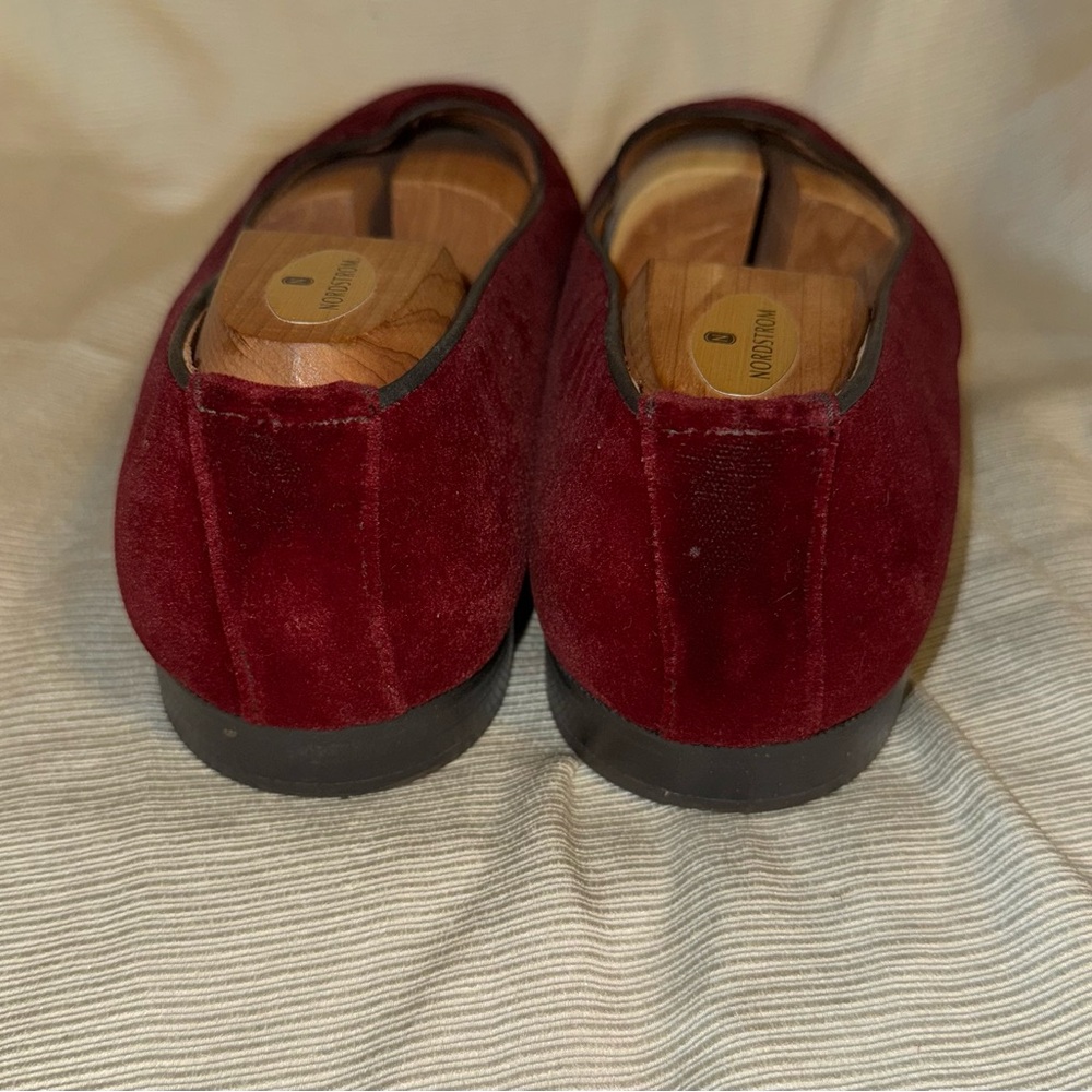 Giorgio Brutini Burgundy Velvet Loafers with Nordstrom shoe trees - Picture 3 of 12